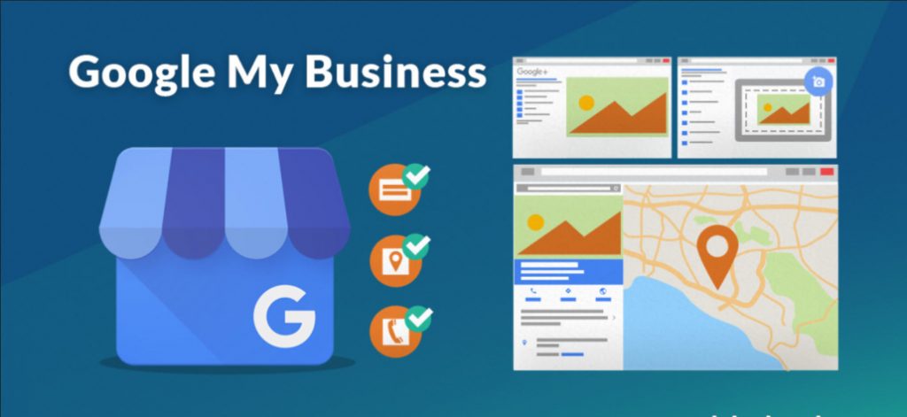 Google My Business interface showing location pins and analytics, highlighting the role of GMB in boosting law firm visibility in local SEO