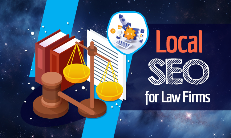 Scales of justice and books representing local SEO tips for law firms, emphasizing Google My Business and ranking in multiple cities