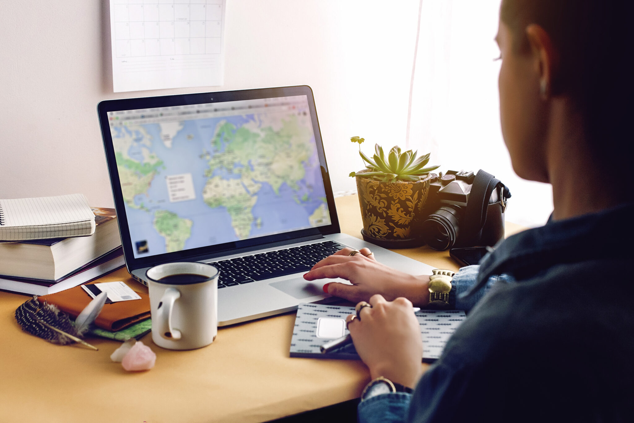 Person using a laptop with Google Maps to find a lawyer, emphasizing the importance of boosting law firm presence on Google Maps