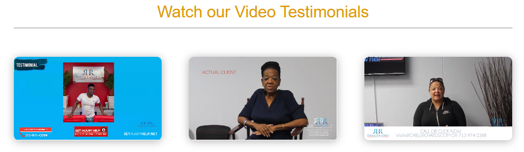 A sample of video testimonials of the clients in the law firm