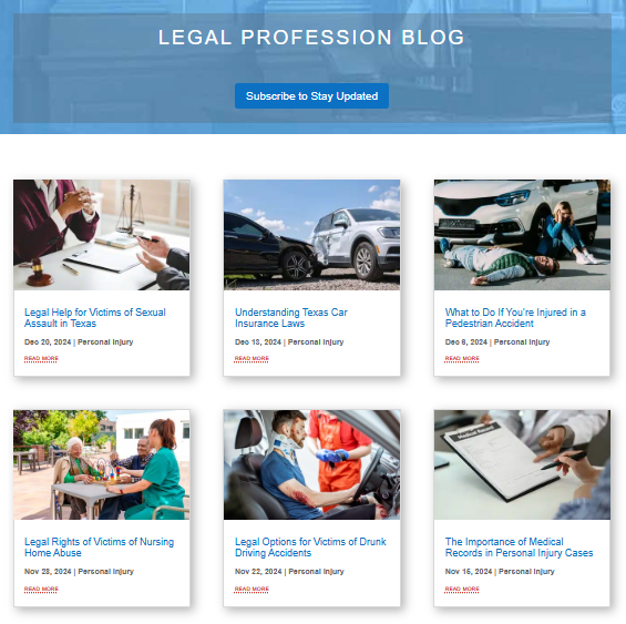 A sample of a Legal Profession blog site