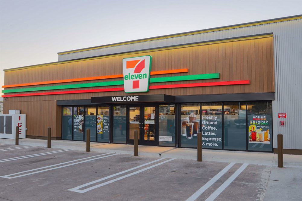 A 7-Eleven store symbolizing a quick and easy purchase of essential products