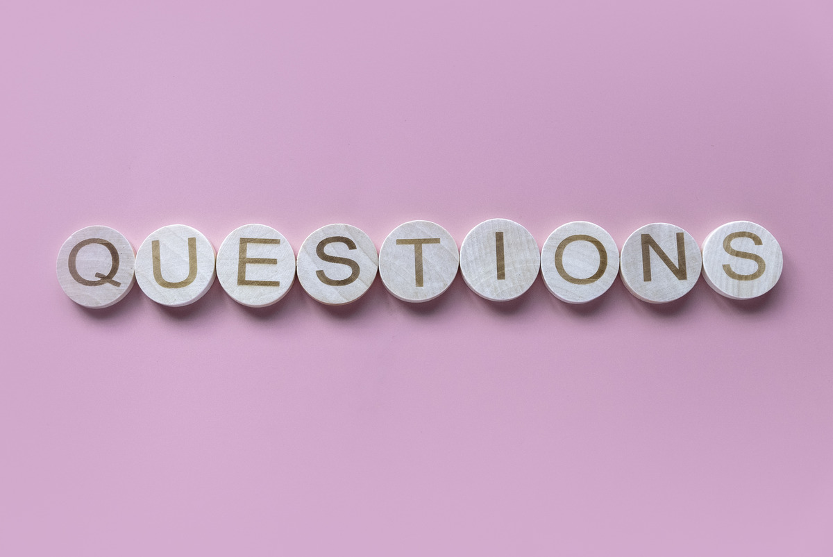 Illustration of the word 'Questions' in their separate letters