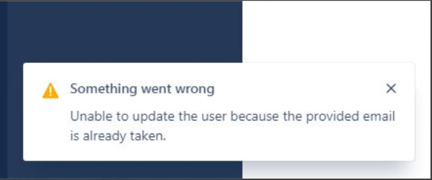 A sample notification of a 422 Status code error