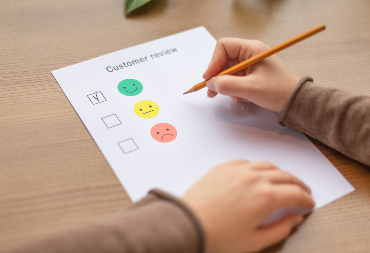 A user feedback form were the user is happy with the experience