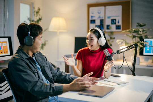 Two Persons hosting a podcast