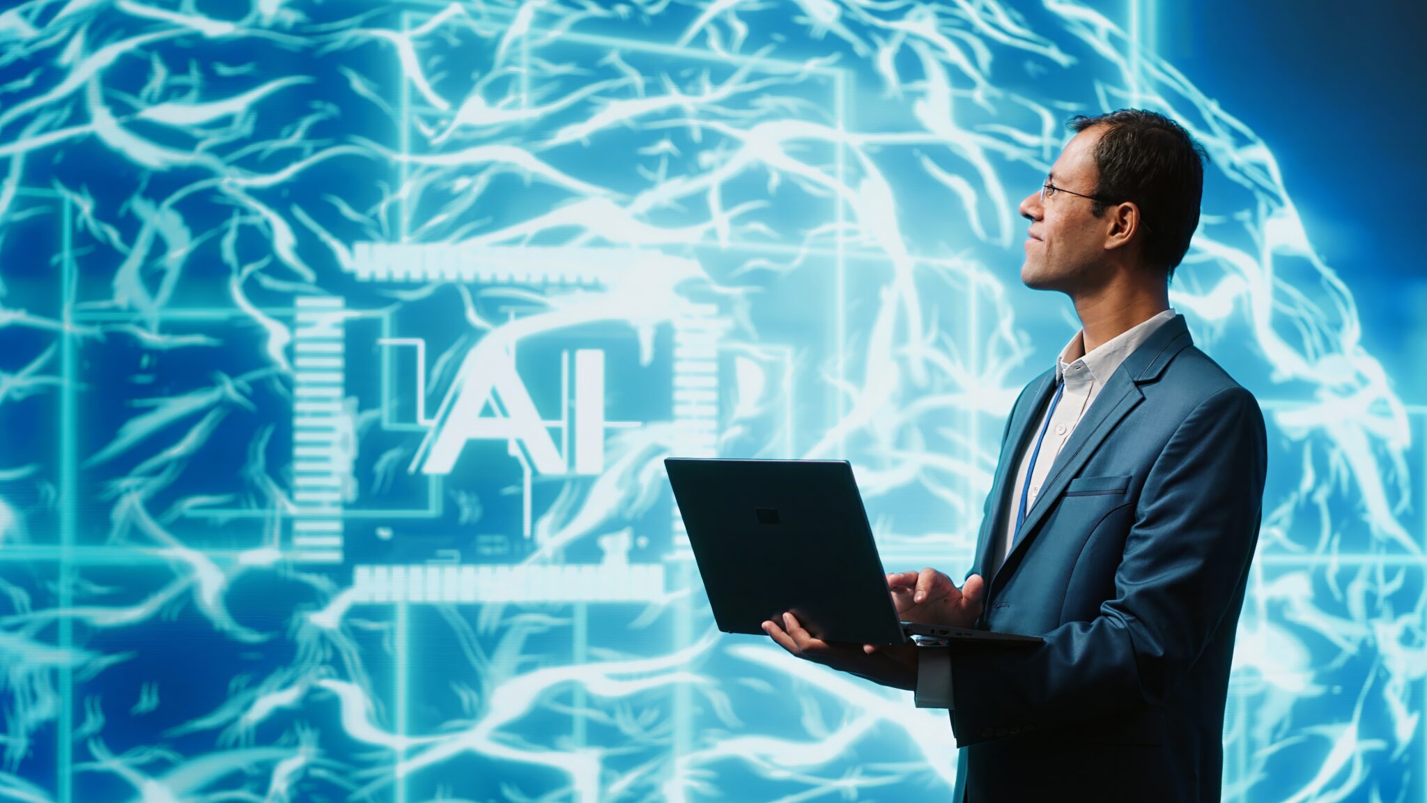 Man using AI for marketing