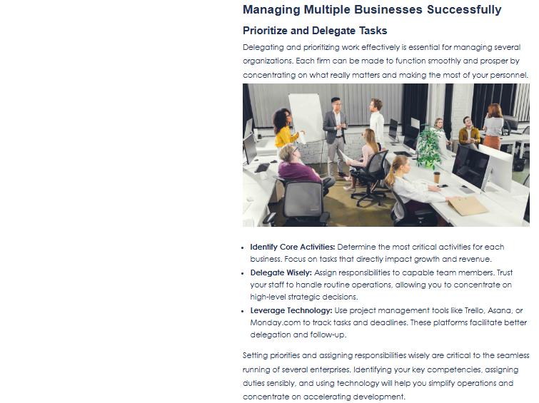 Example of a well-structured content with bullet points and a descriptive photo, highlighting the importance of optimizing content for readability