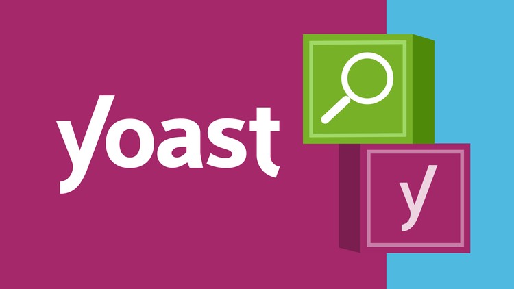 Yoast SEO logo with magnifying glass and letter Y, representing SEO optimization tools for website content and readability
