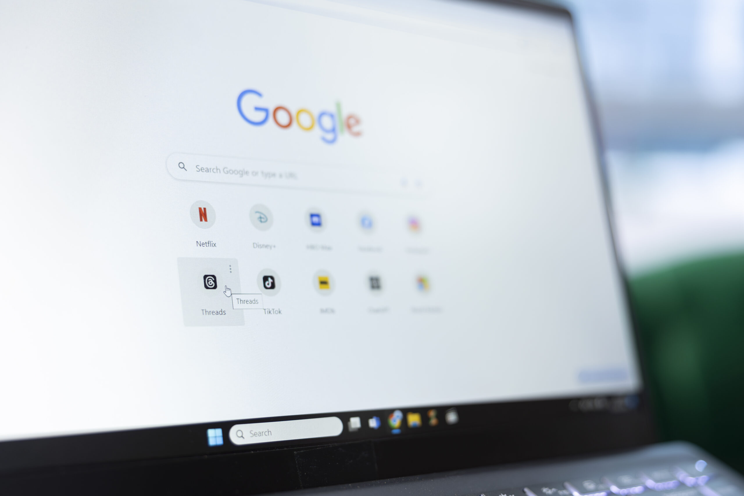 Google Search Engine on a Laptop Screen