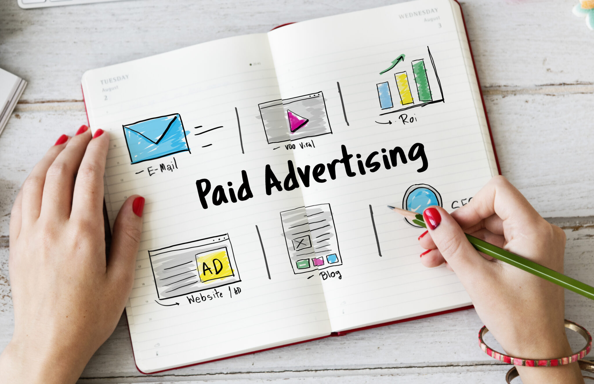 Online marketing and digital connection technology concept